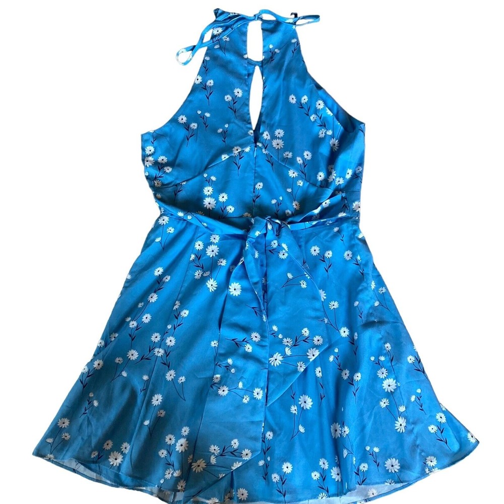 Parker Size Large Blue Floral Halter Mini Dress MSRP $338 NWOT - Picture 3 of 8